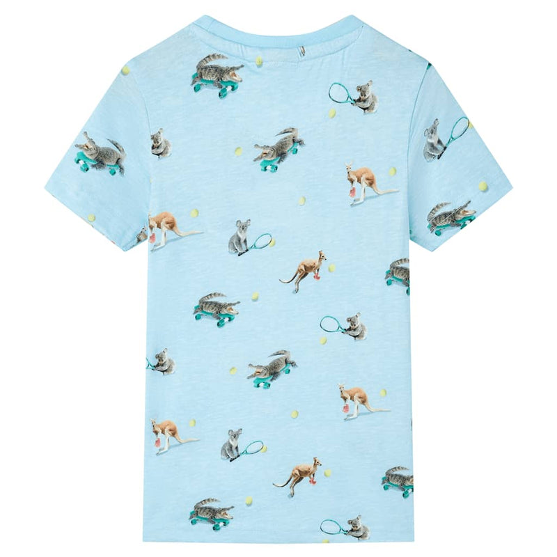 Load image into Gallery viewer, VidaXL Kindershirt 92 gemêleerd lichtblauw
