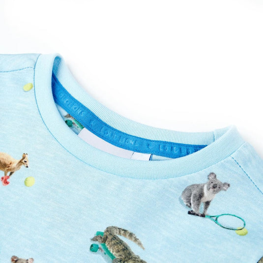 VidaXL Kindershirt 128 gemêleerd lichtblauw