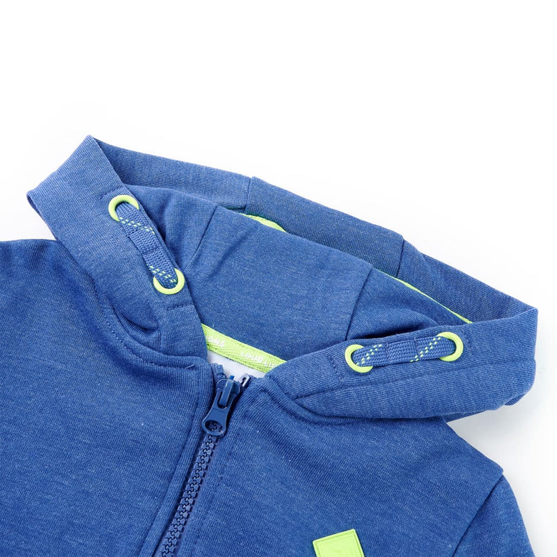 Load image into Gallery viewer, VidaXL Kindervest met capuchon en rits 92 gemêleerd blauw
