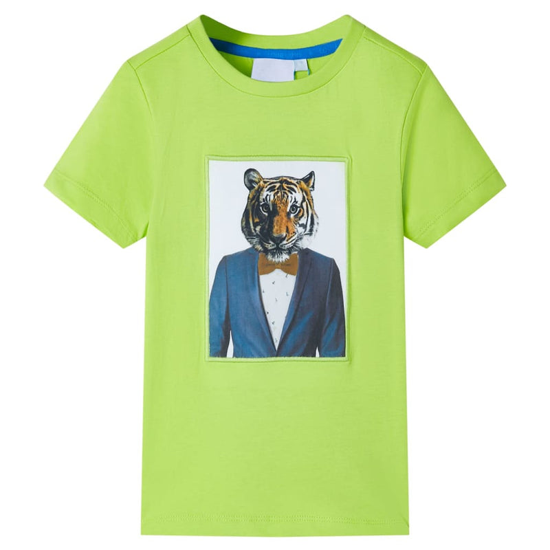 Load image into Gallery viewer, VidaXL Kindershirt met korte mouwen 128 limoengroen
