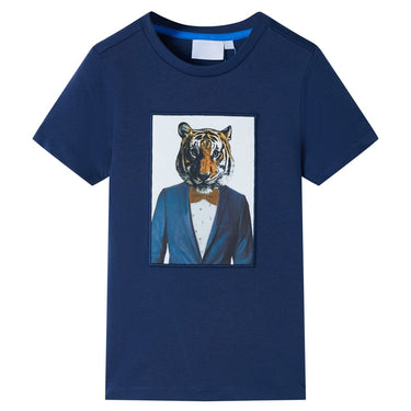 Vidaxl kindershirt met korte mouwen 128 donkerblauw