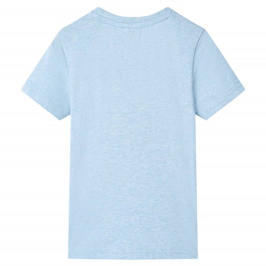 VidaXL Kindershirt 92 gemêleerd zachtblauw