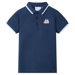 Vidaxl kinderpoloshirt 92 donkerblauw