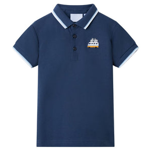 Vidaxl kinderpoloshirt 116 donkerblauw