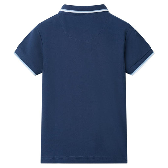 VidaXL Kinderpoloshirt 128 donkerblauw
