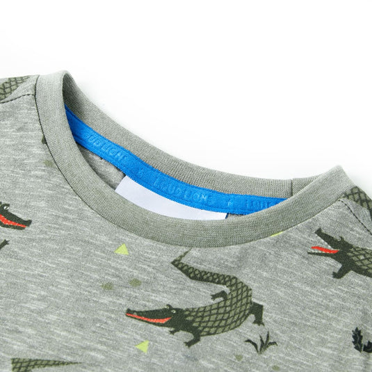 Vidaxl kindershirt 116 gemêleerd lichtkaki