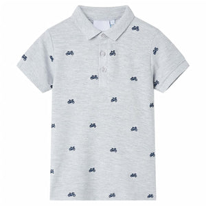 Vidaxl kinderpoloshirt  104 gemêleerd grijs