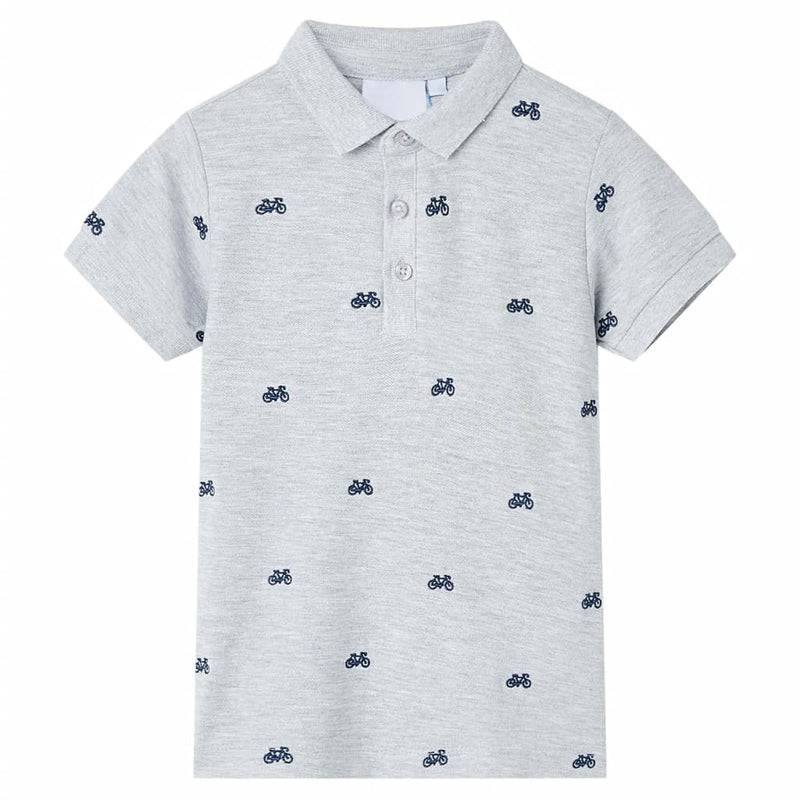 Load image into Gallery viewer, Vidaxl kinderpoloshirt  128 gemêleerd grijs
