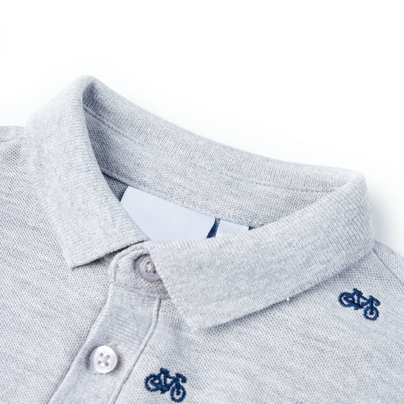Load image into Gallery viewer, Vidaxl kinderpoloshirt  128 gemêleerd grijs
