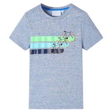 Vidaxl kindershirt met korte mouwen 128 gemêleerd blauw