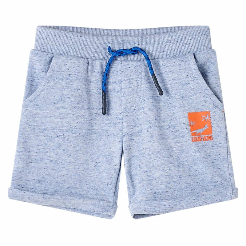 Load image into Gallery viewer, VidaXL Kindershorts met trekkoord 140 gemêleerd blauw
