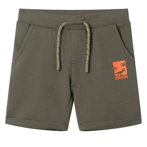 Vidaxl kindershorts met trekkoord 140 donkerkaki