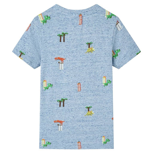 VidaXL Kindershirt 116 gemêleerd blauw