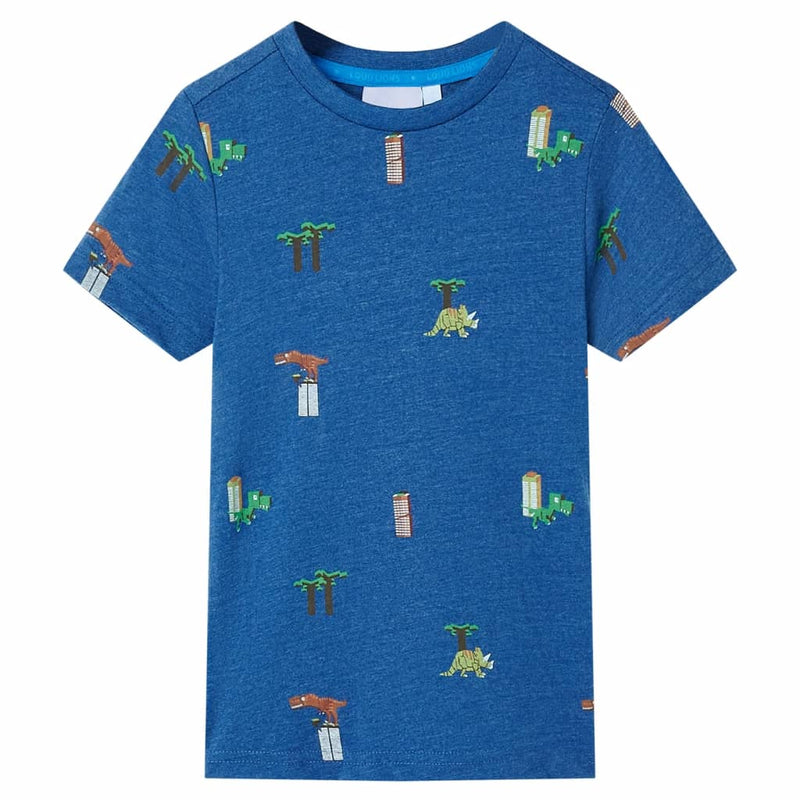 Load image into Gallery viewer, VidaXL Kindershirt 128 gemêleerd donkerblauw
