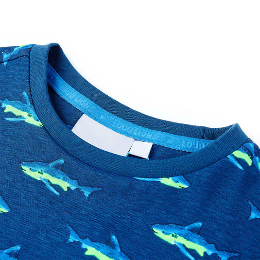 Vidaxl kindershirt 140 donkerblauw