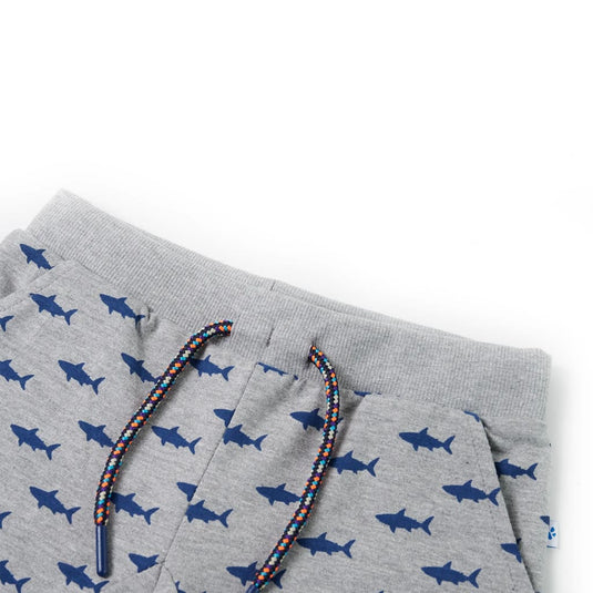 VidaXL Kindershorts met trekkoord 92 gemêleerd lichtgrijs