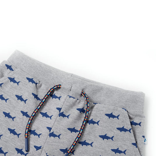 VidaXL Kindershorts met trekkoord 128 gemêleerd lichtgrijs