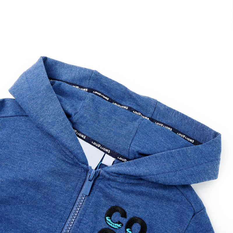 Load image into Gallery viewer, Vidaxl kindervest met capuchon en rits 104 gemêleerd donkerblauw
