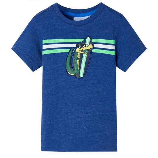 Vidaxl kindershirt 128 gemêleerd donkerblauw