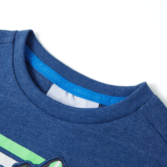 Vidaxl kindershirt 128 gemêleerd donkerblauw