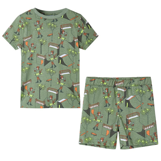 Vidaxl kinderpyjama met korte mouwen 104 lichtkakikleurig
