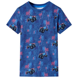 Vidaxl kindershirt 104 gemêleerd donkerblauw