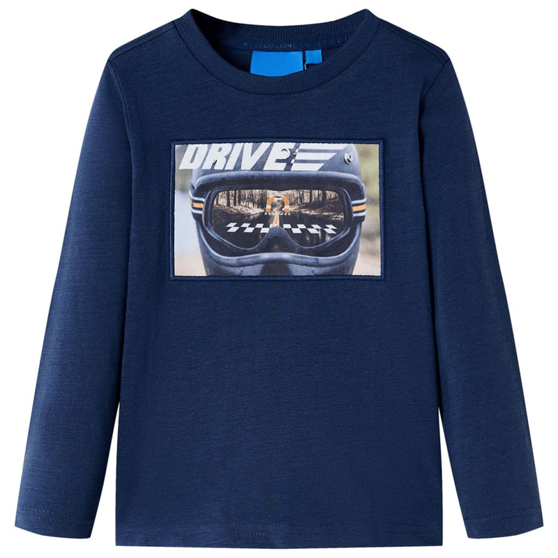 Load image into Gallery viewer, VidaXL Kindershirt met lange mouwen 92 gemêleerd marineblauw
