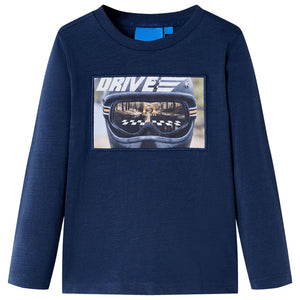 Vidaxl kindershirt met lange mouwen 116 gemêleerd marineblauw
