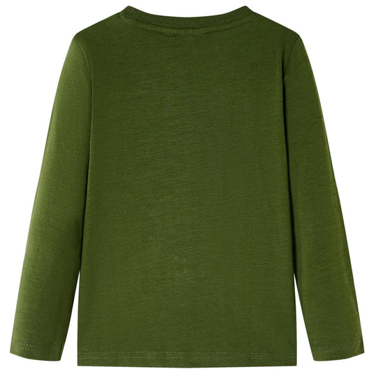 Vidaxl kindershirt met lange mouwen 116 donkerkakikleurig