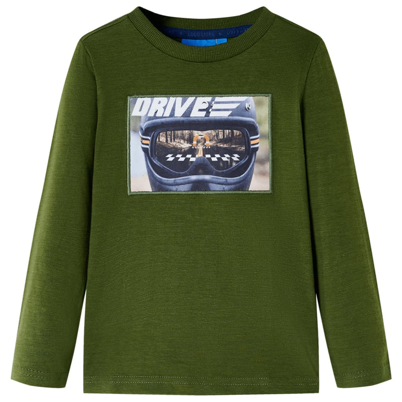 Chargez l'image dans la visionneuse de la galerie, Vidaxl kindershirt met lange mouwen 140 donkerkakikleurig

