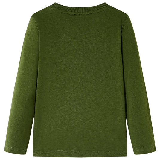 Vidaxl kindershirt met lange mouwen 140 donkerkakikleurig