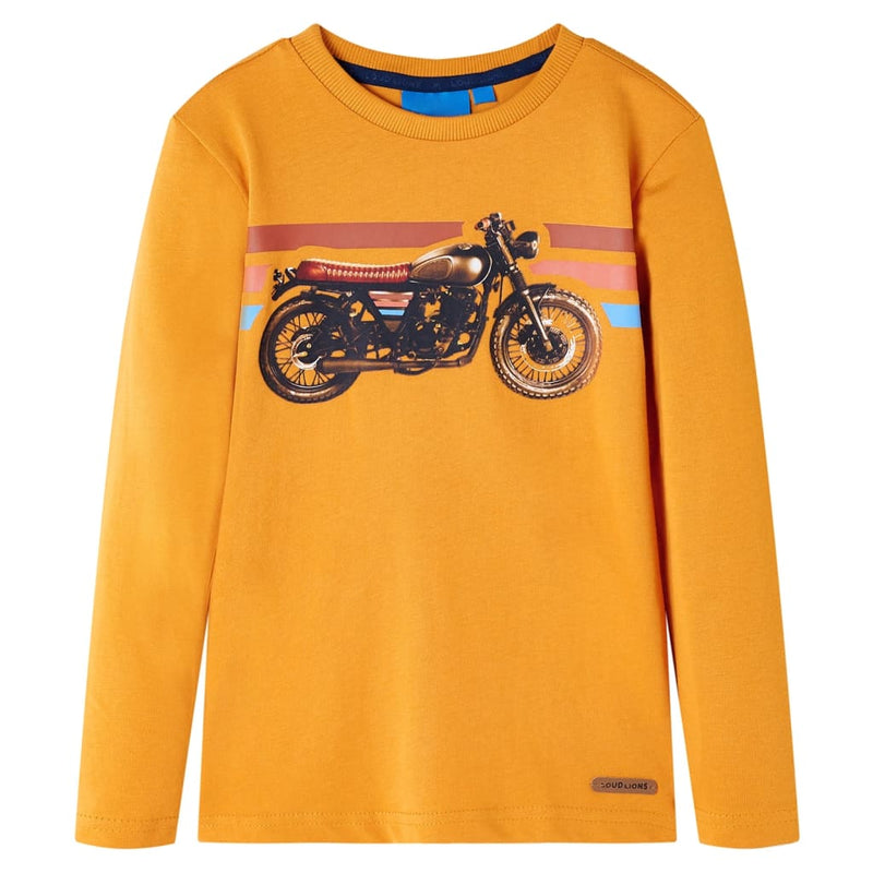 Afbeelding laden in galerijviewer, Vidaxl kindershirt met lange mouwen 116 okerkleurig
