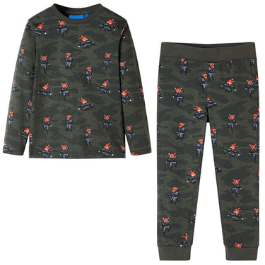 Vidaxl kinderpyjama met lange mouwen 92 kakikleurig