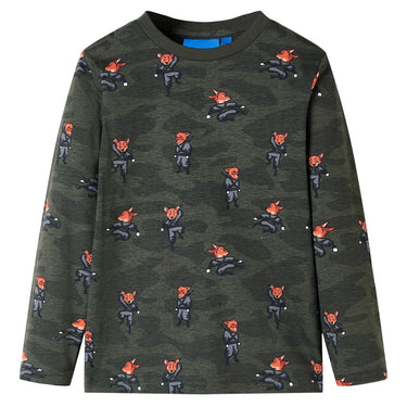 Vidaxl kinderpyjama met lange mouwen 92 kakikleurig
