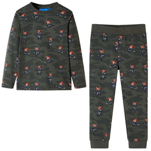 Vidaxl kinderpyjama met lange mouwen 116 kakikleurig