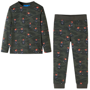 Vidaxl kinderpyjama met lange mouwen 128 kakikleurig