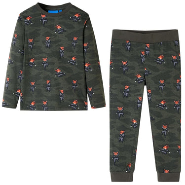 Vidaxl kinderpyjama met lange mouwen 140 kakikleurig