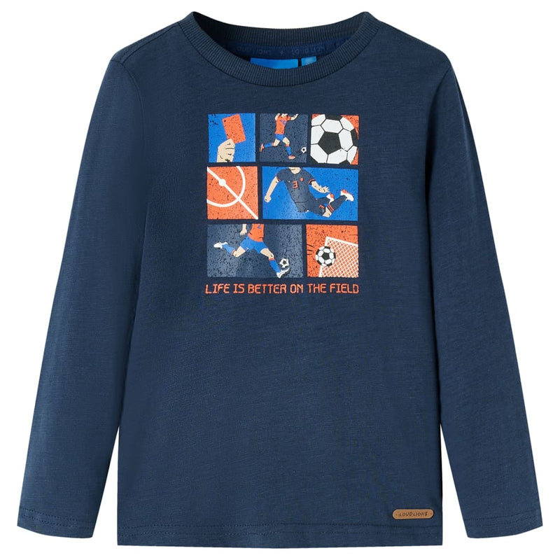 Load image into Gallery viewer, Vidaxl kindershirt met lange mouwen 104 gemêleerd marineblauw
