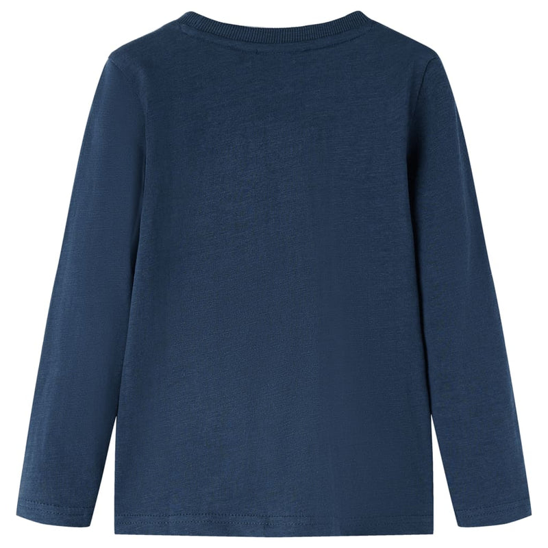 Load image into Gallery viewer, VidaXL Kindershirt met lange mouwen 128 gemêleerd marineblauw

