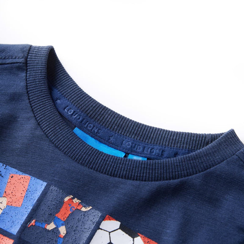 Load image into Gallery viewer, VidaXL Kindershirt met lange mouwen 128 gemêleerd marineblauw
