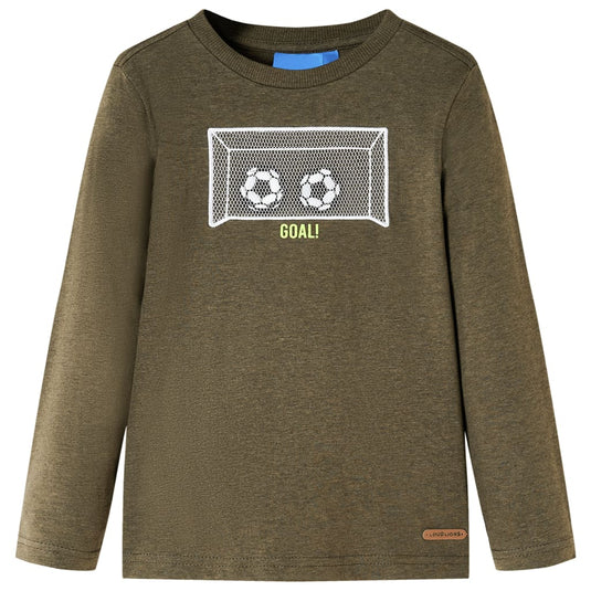 Vidaxl kindershirt met lange mouwen 128 gemêleerd kakikleur