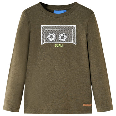 Vidaxl kindershirt met lange mouwen 128 gemêleerd kakikleur