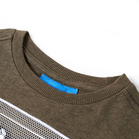Vidaxl kindershirt met lange mouwen 128 gemêleerd kakikleur
