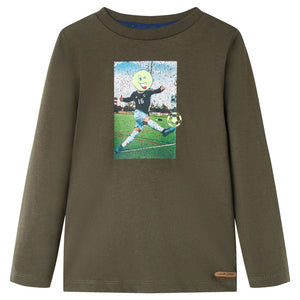 Vidaxl kindershirt met lange mouwen 140 kakikleurig