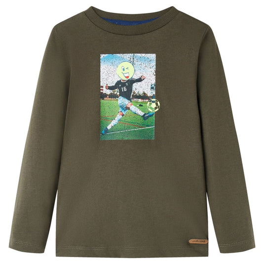 Vidaxl kindershirt met lange mouwen 140 kakikleurig