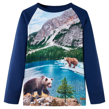 Vidaxl kindershirt met lange mouwen 116 marineblauw