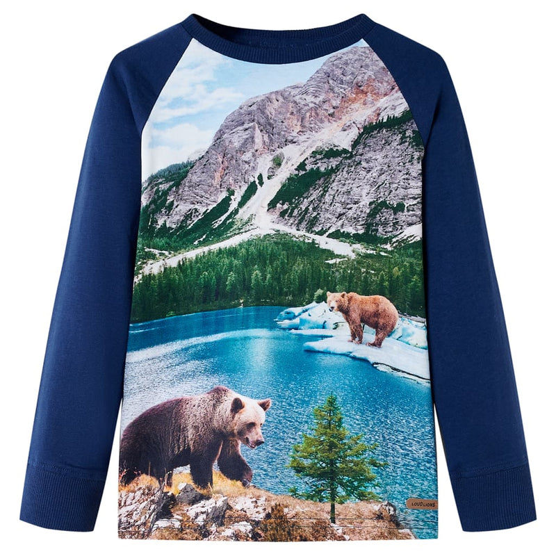 Load image into Gallery viewer, VidaXL Kindershirt met lange mouwen 128 marineblauw
