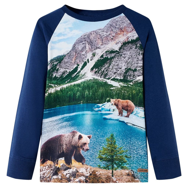 Load image into Gallery viewer, VidaXL Kindershirt met lange mouwen 140 marineblauw
