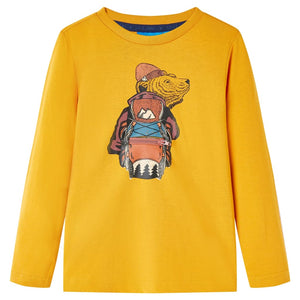 VidaXL Kindershirt met lange mouwen 92 okerkleurig