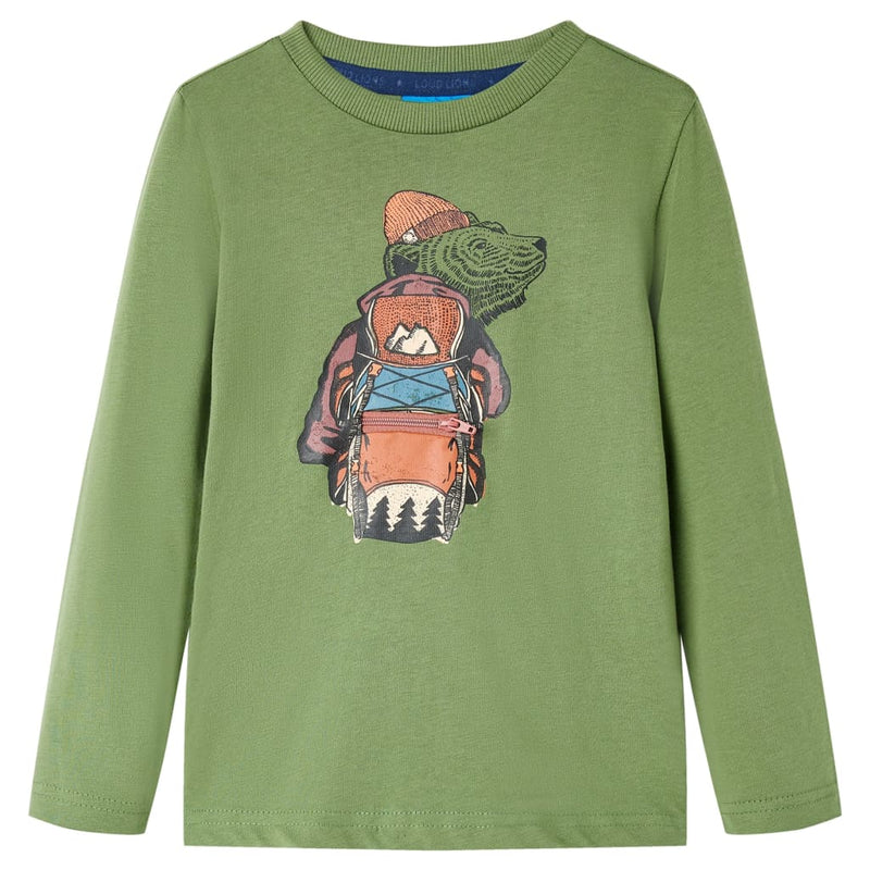 Load image into Gallery viewer, Vidaxl kindershirt met lange mouwen 128 lichtkakikleurig
